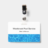Badges d'ID employé du service de pool (Avant avec clip)
