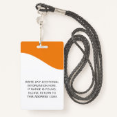 badges d'identification avec bannières pour les em (Derrière avec lanière)