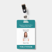 Badges d'identité photo de l'hôpital bénévole Médi (Front with Clip)