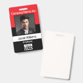 Badges d'image de l'employé de bureau - Noir / Rou (Recto et verso)