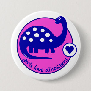 Badges Dinosaure rose bleu lumineux simple mignon pour