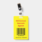 Badges d'invitation "Anniversaire d'agent secret/e (Avant avec clip)