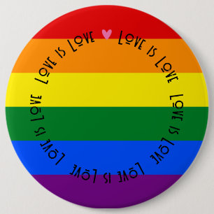 Badges - LGBT Love is Love Pride Flag Button