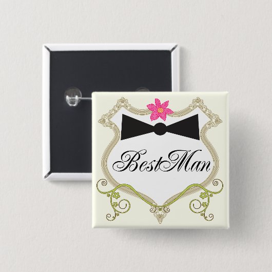 Badges Mariages BestMan BowTie (Devant & derrière)