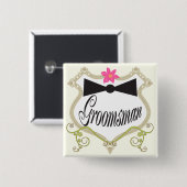 Badges Mariages Groomsman BowTie (Devant & derrière)