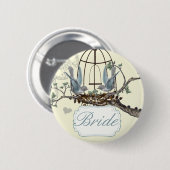 Badges Mariages Inséparables vintages Bluebird (Devant & derrière)