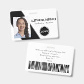 Badges modernes de code-barres de logo de photo d' (Avant & arrière)