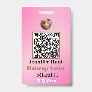 Badges Personnalisés Personnalisés Rose avec Code 
