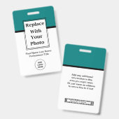 Badges Photo D'identification De L'employé De Budg (Avant & arrière)