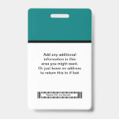 Badges Photo D'identification De L'employé De Budg (Arrière)