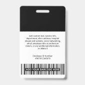 Badges photo d'identification pour bénévoles avec  (Arrière)