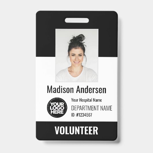 Badges photo d'identification pour bénévoles avec  (Avant)