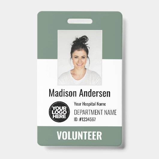 Badges photo d'identification pour bénévoles avec (Avant)