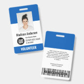 Badges photo d'identification pour bénévoles avec (Avant & arrière)