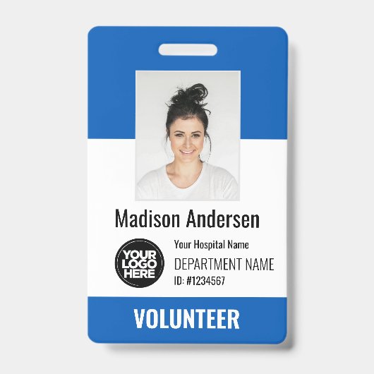 Badges photo d'identification pour bénévoles avec (Avant)