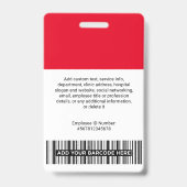 Badges photo d'identification pour bénévoles avec (Arrière)
