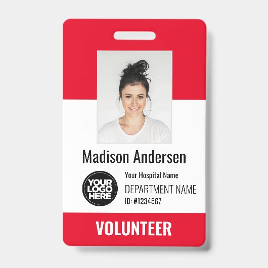 Badges photo d'identification pour bénévoles avec (Avant)