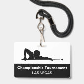 Badges pour événement de billard de Las Vegas à pe (Avant avec lanière)
