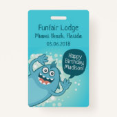 Badges texte personnalisé Monster pour enfants (Dos)