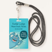 Badges texte personnalisé Monster pour enfants (Derrière avec lanière)