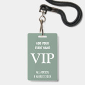 Badges VIP personnalisés pour les événements Backs (Avant avec lanière)
