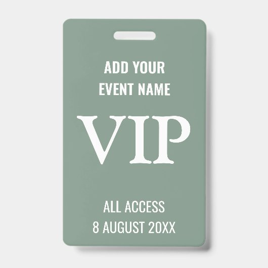 Badges VIP personnalisés pour les événements Backs (Avant)