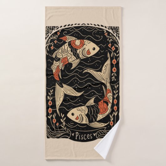 Badhanddoek Vissen Celestial Zodiac Art (Badhanddoek)