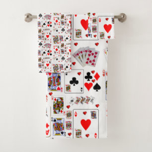 Badhanddoeken sets aas speelkaarten bad handdoek