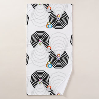 Badhanddoekenset met vormen en kleuren bad handdoek