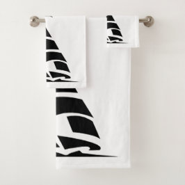 Badhanddoekset " Black SailBoat " Bad Handdoek
