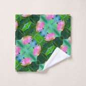 Badhanddoekset - Pink Lotus Abstract Bad Handdoek (Wasdoekje)