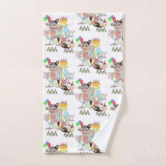 Badhanddoeksets, Happy Birthday Possum cake Bad Handdoek (Handdoek)