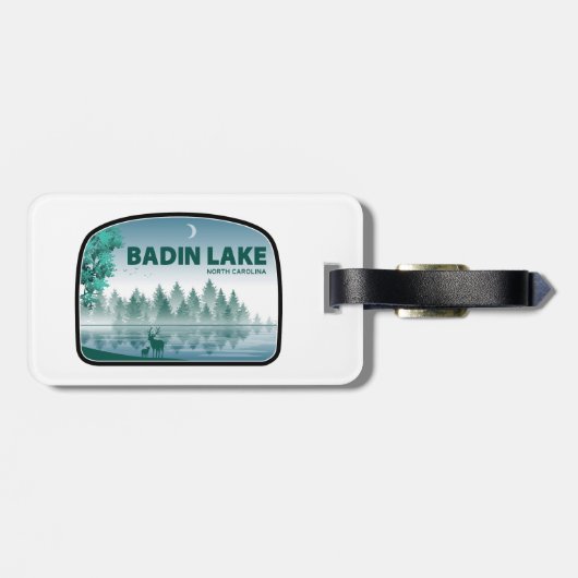 Badin Lake North Carolina Deer Bagagelabel (Achterkant horizontaal)