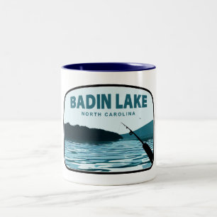 Badin Lake North Carolina Gevist Rod Tweekleurige Koffiemok