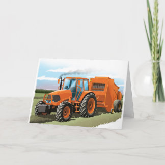 badine la carte d'anniversaire de tracteur