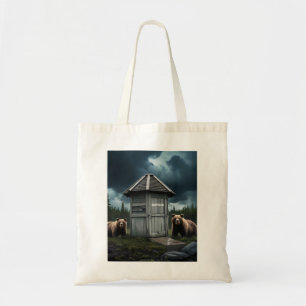 Badkamer – Beer Outhouse Camping Tote Bag