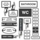 Badkamer borden sticker (Voorkant)