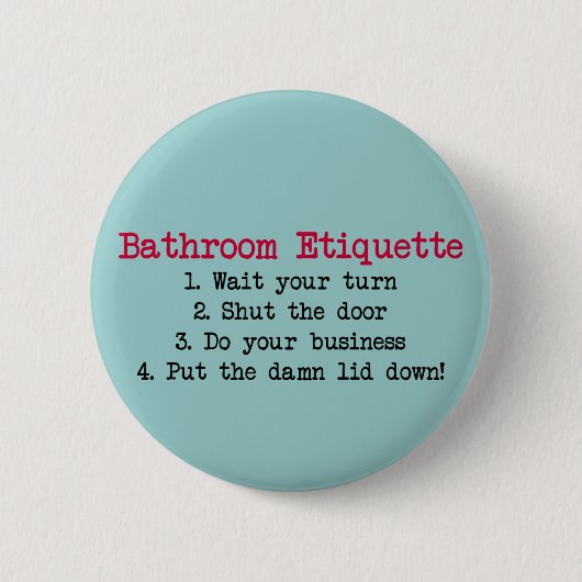Badkamer Etiquette Button (Voorkant)