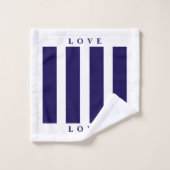 Badkamer Handdoek Set - Blauw & Wit (Wasdoekje)