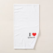 Badkamer handdoek set - Custom I hart (jouw tekst) (Handdoek)