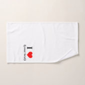 Badkamer handdoek set - Custom I hart (jouw tekst) (Handdoek)