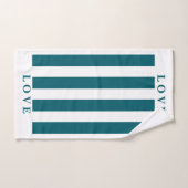 Badkamer Handdoek Set - DarkTeal&White (Handdoek)