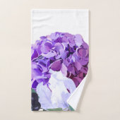 Badkamer handdoek set Lavendel Hibiscus op wit (Handdoek)
