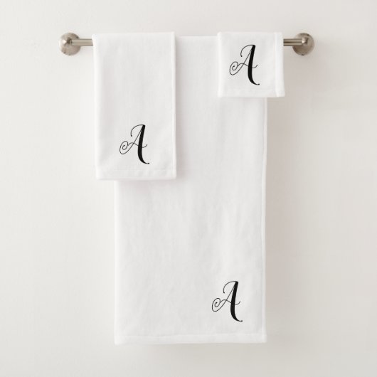 Badkamer Handdoek Set | Letter "A" Monogram | Dec (Insitu)