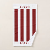 Badkamer Handdoek Set - Rood & Wit (Handdoek)