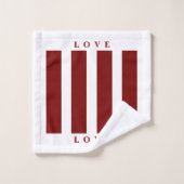 Badkamer Handdoek Set - Rood & Wit (Wasdoekje)