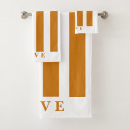 Badkamer Handdoek Set - Sinaasappel&Wit