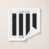 Badkamer Handdoek Set - Zwart&Wit (Wasdoekje)