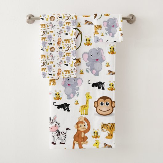 Badkamer handdoek sets Aap Olifant (Insitu)