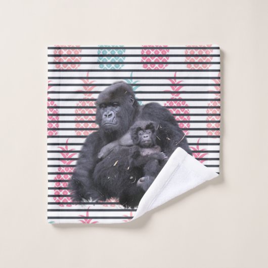 Badkamer handdoek sets ananas gorilla streep (Wasdoekje)